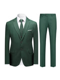 3-Piece Mens Classic Suit Set - Fashionable Solid Blazer, Vest & Pants - Stylish Two-Button Design - Versatile Casual-Formal Style - Ideal for Office & Events