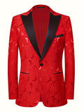 All-Season Men's Blazer – Versatile & Stylish Lapel Casual Party Jacket with Elegant Color Block Design