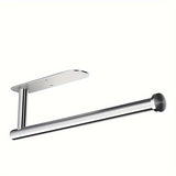 [Self-Adhesive Paper Towel Holder] Under Cabinet Paper Towel Holder, Silvery Drilled or Self-Adhesive Paper Towel Holder, Paper Towel Roll Holder, Stainless Steel Under Counter Paper Towel Holder, Suitable for Kitchen, Pantry