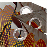2pcs, Abstract Floral Golden Line Modern Floral Digital Printed Curtain Living Room Curtains, Grommet Top Curtains For Living Room Furniture Decoration Home Decor