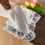 [Chic Sun Protection Triangle Scarf] Elegant Lace Knit Triangle Scarf - Chic Sun Protection Headband for Women, Cute & Sweet Style, Summer, Dopamine, Hairband