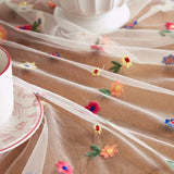 1pc French Style Lace Tablecloth - Exquisite Embroidered Floral Polyester, Heat-Resistant, Machine Made for Dining, Kitchen, Living Room, and Outdoor Picnic (100% Polyester)