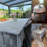 [1pc White Lace Table Cover] 1pc, White Lace Fabric for Table Cover, Lace Decorative Tablecloth Dining Cloth Textile Wedding Party Home Decor