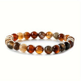 1pc Obsidian Bracelet Men And Women Couple Students Hand Jewelry Beads Tiger Eye Volcano Bracelet