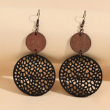 Hollow Out Round Drop Earrings Bohemian Vintage Earrings Jewelry Gift Accessories For Women Fall Winter Ear Ornaments