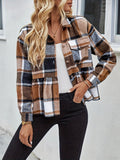 Women's Plaid Pattern Long Sleeve Shirt - Casual, Single-Breasted, Perfect for Spring and Fall, Comfortable Women's Clothing for Daily Wear