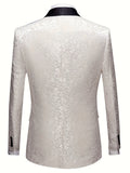 Men's Elegant Contrast Color Suit Jacket & Suit Pants Set For Party/wedding/formal Prom
