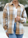 Classic Women's Plaid Print Long Sleeve Button Front Shirt - Casual Chic for Everyday Wear