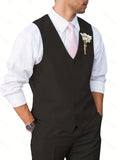 2-Piece Men's Classic Solid Color Dress Suit Set - Single Breasted V-Neck Waistcoat and Fitted Pants for Wedding, Party, Dance, and Formal Occasions - Stylish, Comfortable, and Versatile