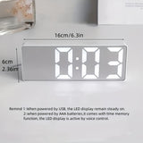 1pc Led Mirror Table Alarm Clock Digital Alarm Snooze Display Time Desktop Electronic Table Night Light Desktop USB Alarm Clock Home Decor  For Bedroom Office Table Clock