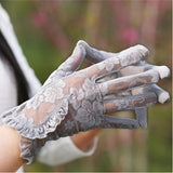[Lace Gloves] Thin Lace Women's Elegant Gloves - Breathable Touch Screen Sunscreen Short Driving Gloves