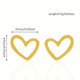 Stainless Steel Stud Earrings Simple Style Heart Shape Earrings Women's Jewelry For Prom Party