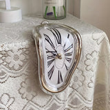 Silent Minimalist Roman Numeral Clock - Vintage Creative Twist Wall Clock for Home Bedroom Living Room