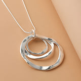 Three Rings Design Pendant Necklace For Men And Women, father's day gift