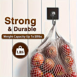 [10 Pack Heavy Duty Wall Hooks] 10 Pack High Quality Modern Style Heavy Duty Wall Hooks - Plastic, Self Adhesive Utility Hooks, Suitable For Coats, Towels, Keys - Easy To Install, Wall Mounted, Waterproof, Suitable For Bathro