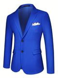 3-Piece Mens Solid Color Suit Set - Classic Lapel Blazer Jacket, Vest, and Pants - Perfect for Wedding Banquet, Business Casual Events, and Formal Occasions - High-Quality Polyester Blend, Regular Fit, and Multiple Pockets