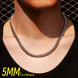 1pc Titanium Steel Men's Necklace, Stainless Steel Cuban Chain, Trendy Fashion Accessories, Trendy Girl Hip-hop Accessories, father's day gift