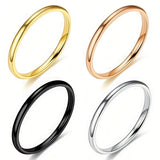 1pc 2mm Simple Stainless Steel Ring, Fashion Jewelry Gift