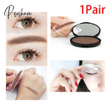 1 Pair Professional Brow Stamp Sponge Stencil With Handle 3 Shape Eyebrow Template Lazy Quick Make