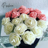 10/20/30Pcs 8Cm Artificial Pe Foam Rose Flowers Bridal Bouquets For Wedding Table Home Party