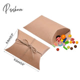 10/20/30Pcs Pillow Candy Box Kraft Paper Christmas Gift Packaging Boxes Bags Wedding Favors