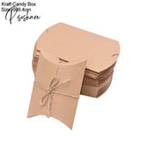 10/20/30Pcs Pillow Candy Box Kraft Paper Christmas Gift Packaging Boxes Bags Wedding Favors