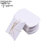 10/20/30Pcs Pillow Candy Box Kraft Paper Christmas Gift Packaging Boxes Bags Wedding Favors