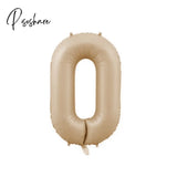 10/5/1Pc Brown Beige Cream 18Inch Heart Balloons Number 1 2 3 4 5 6 Birthday Foil Balloon Helium