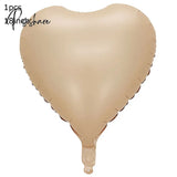 10/5/1Pc Brown Beige Cream 18Inch Heart Balloons Number 1 2 3 4 5 6 Birthday Foil Balloon Helium