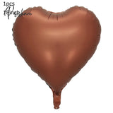 10/5/1Pc Brown Beige Cream 18Inch Heart Balloons Number 1 2 3 4 5 6 Birthday Foil Balloon Helium