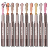 10 Color Double Ended Eye Shadow Stick With Sponge Brush Pearlescent Lasting Eyeshadow Pen