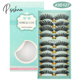 10 Pairs 3D Faux Mink Lashes Fluffy Soft Wispy Volume Natural Long False Eyelashes Eyelash