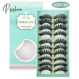 10 Pairs 3D Faux Mink Lashes Fluffy Soft Wispy Volume Natural Long False Eyelashes Eyelash