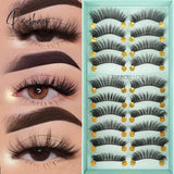 10 Pairs 3D Faux Mink Lashes Fluffy Soft Wispy Volume Natural Long False Eyelashes Eyelash