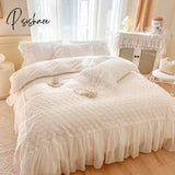 100% Cotton 3pcs Three-dimensional Rose Duvet Cover Set pillowcase Princess Style Lace Bedding Set for wedding