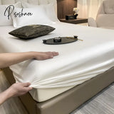 100% Egyptian Cotton Solid Color Fitted Sheet Mattress Cover With All-Around Elastic Rubber Band Bed