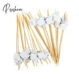 100Pcs Easter Bunny Fruits Food Picks Rabbit Eggs Sandwich Bamboo Toothpicks For Kids Birthday