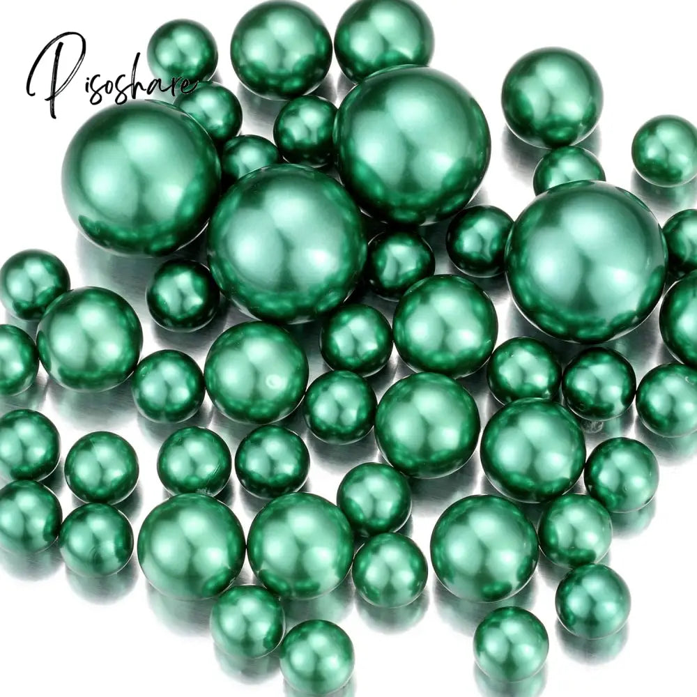 100Pcs Floating No Hole Pearls - Jumbo/Assorted Sizes Vase Decorations Includes Transparent Water