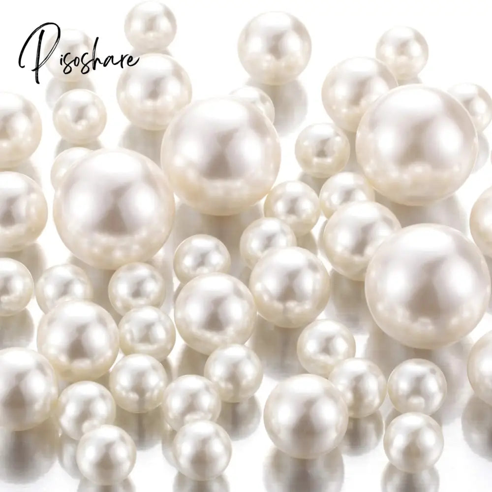 100Pcs Floating No Hole Pearls - Jumbo/Assorted Sizes Vase Decorations Includes Transparent Water