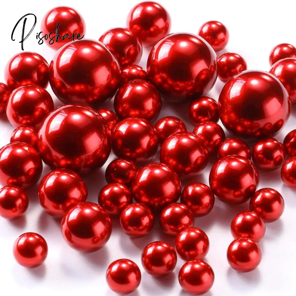100Pcs Floating No Hole Pearls - Jumbo/Assorted Sizes Vase Decorations Includes Transparent Water