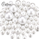100Pcs Floating No Hole Pearls - Jumbo/Assorted Sizes Vase Decorations Includes Transparent Water
