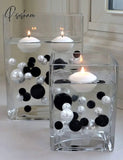 100Pcs Floating No Hole Pearls - Jumbo/Assorted Sizes Vase Decorations Includes Transparent Water