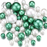 100Pcs Floating No Hole Pearls - Jumbo/Assorted Sizes Vase Decorations Includes Transparent Water