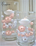 100Pcs Floating No Hole Pearls - Jumbo/Assorted Sizes Vase Decorations Includes Transparent Water