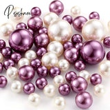 100Pcs Floating No Hole Pearls - Jumbo/Assorted Sizes Vase Decorations Includes Transparent Water