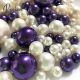100Pcs Floating No Hole Pearls - Jumbo/Assorted Sizes Vase Decorations Includes Transparent Water
