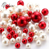 100Pcs Floating No Hole Pearls - Jumbo/Assorted Sizes Vase Decorations Includes Transparent Water