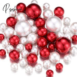 100Pcs Floating No Hole Pearls - Jumbo/Assorted Sizes Vase Decorations Includes Transparent Water
