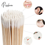 100Pcs Wooden Cotton Swab To Clean Ears Eyebrows Lips Eyeliner Tattoo Makeup Cosmetic Tools