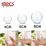 10Pc Christmas Transparent Ball Plastic Trees Open Box Bauble Ornament Wedding Gift Present Party